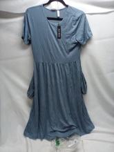 DB Moon Dropped Waist Blue T-shirt Dress w/ Pockets Size Medium