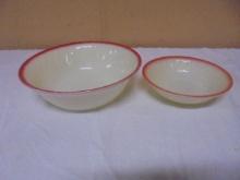 Vintage Large & Small Fireking Swirl Sunrie Bowls