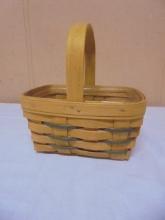1997 Longaberger Green Accents Mini Chore Basket w/ Protector