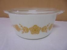 Vintage Pyrex Gold Butterfly 1.5qt Casserole w/ Lid