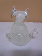 Beautiful Art Glass Cat Paperweight