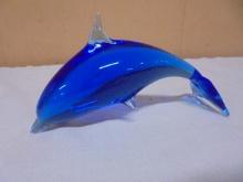 Beautiful Blue Art Glass Dolphin
