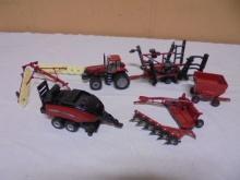 1:64 Scale Die Cast case iH 305 Magnum Tractor & 6 Assorted Implaments