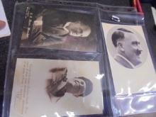 Group of 3 WWII Original Post Cards of Hitler & Mussolini