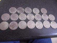 Group of 19 Assorted Eiesnhower Dollars