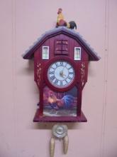 Bradford Exchange "Barn Yard Strut" Cuckoo Clock