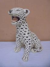 Vintage Mid Century Ceramic Leopard Statue