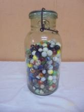 Vintage 1/2 Gallon Glass Ball Canning Jars w/ Marbles