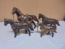 4pc Group of Vintage Metal Horses