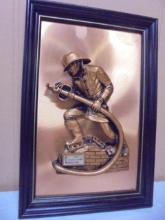 Vintage Peter Friedling "The Firefighter" Copper Framed Wall Art