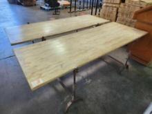 87 in. x 31 in. Wood Top with Iron Base Community Tables