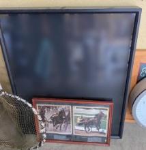 31 x 25 INCH FRAME WITH HORSE RACING PICTURE