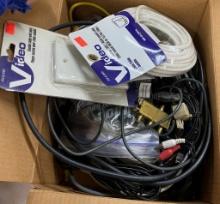 BOX OF ELECTRONIC CABLES AND CONNECTORS