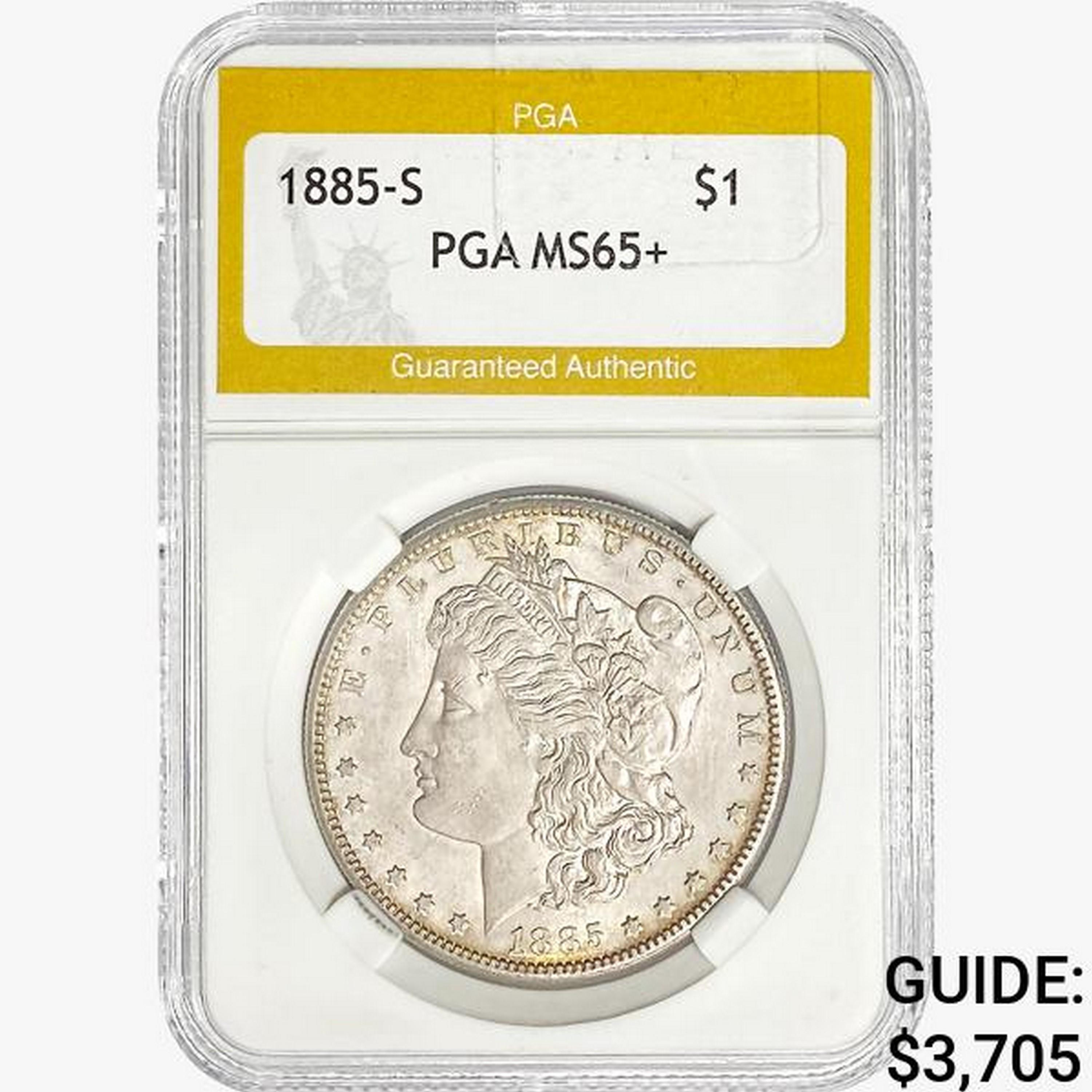 1885-S Morgan Silver Dollar PGA MS65+