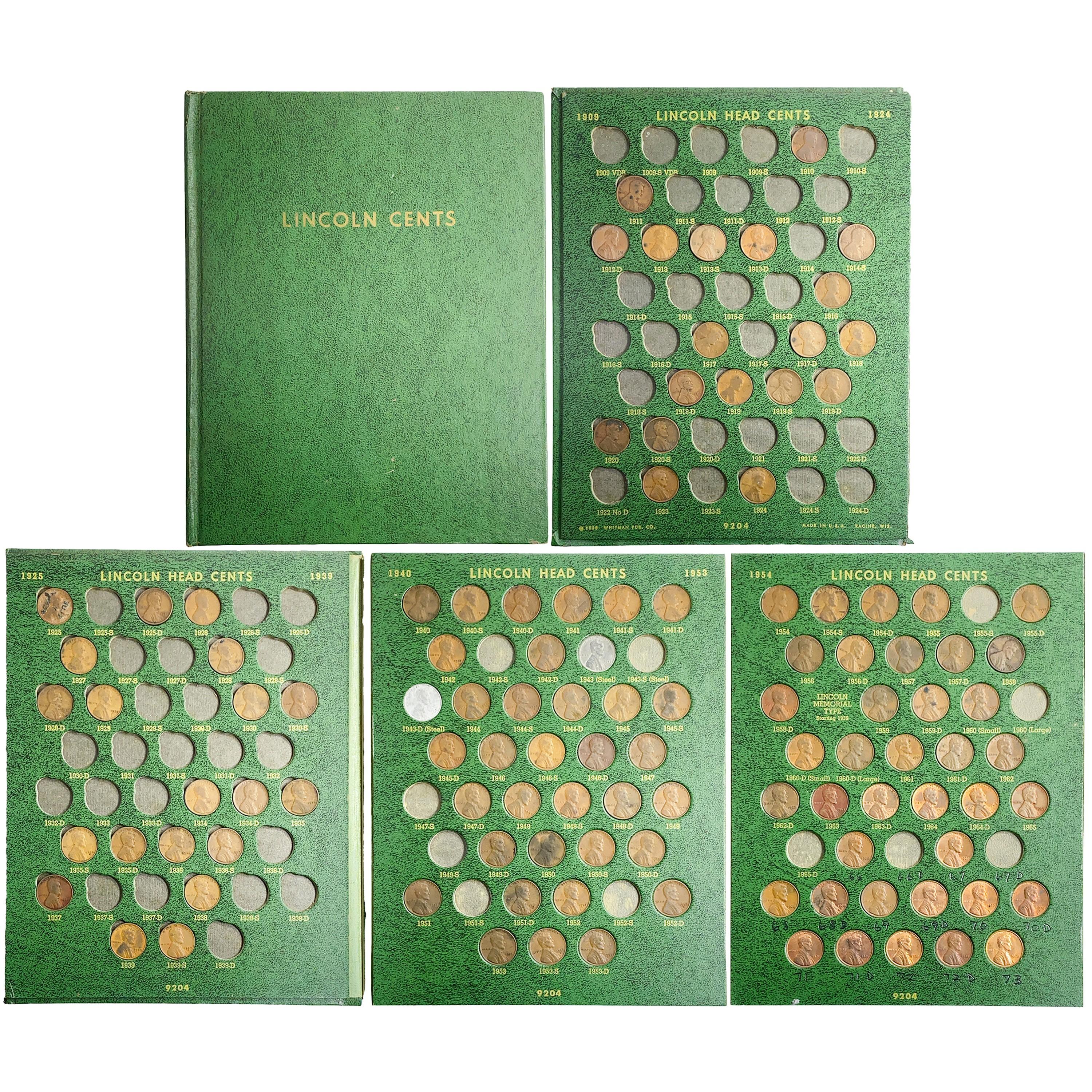 1909-1974 Large Lincoln Wheat Cent Collection [706