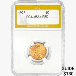 1925 Wheat Cent PGA MS64 RED