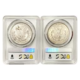 1921 Morgan Silver Dollars [2 Coins] PCGS MS61, 63