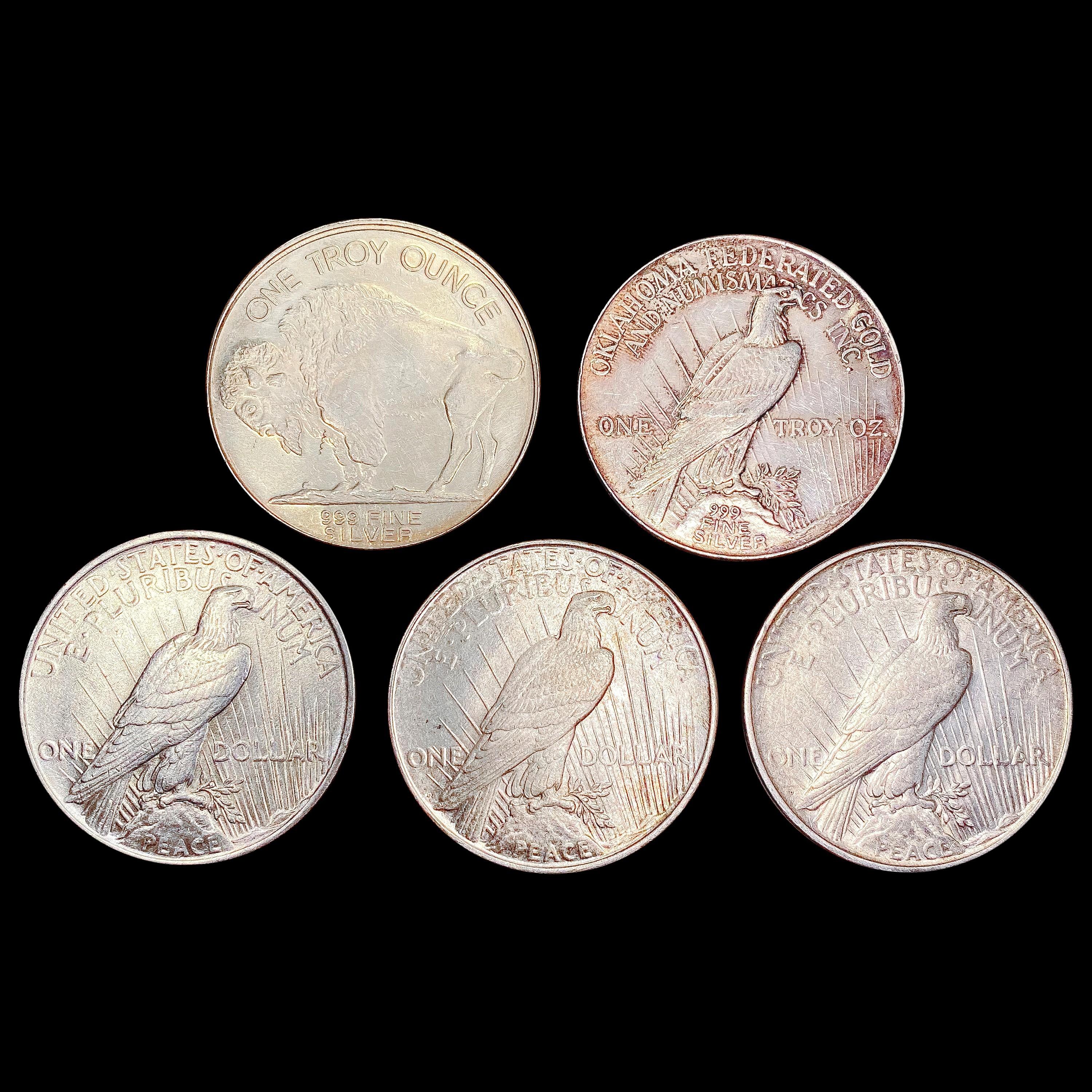 [5] Varied US SilveCoinage [[2] 1922-D, 1924] HIGH