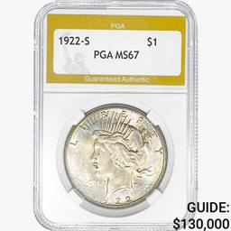 1922-S Silver Peace Dollar PGA MS67