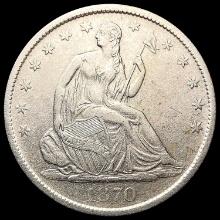1870-S Seated Liberty Half Dollar CLOSELY UNCIRCUL