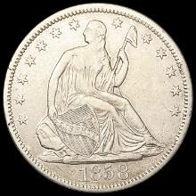 1858-S Seated Liberty Half Dollar CLOSELY UNCIRCUL