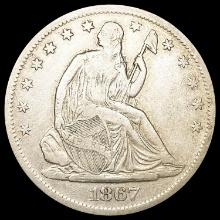 1867-S Seated Liberty Half Dollar LIGHTLY CIRCULAT