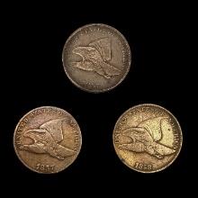 [3] Flying Eagle Cents ((2) 1857, 1858) LIGHTLY CI