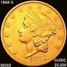 1868-S $20 Gold Double Eagle UNCIRCULATED