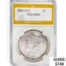 1882-O/S Morgan Silver Dollar PGA MS63