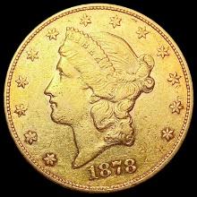 1878 $20 Gold Double Eagle CLOSELY UNCIRCULATED
