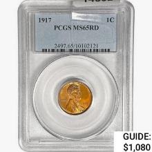 1917 Wheat Cent PCGS MS65 RD