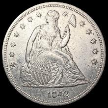 1842 Seated Liberty Dollar CLOSELY UNCIRCULATED