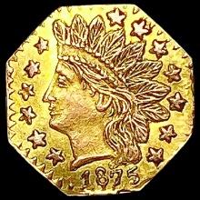 1875 BG-798 Octagonal California Gold Quarter CHOI