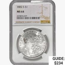1882-S Morgan Silver Dollar NGC MS64