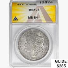1882-O Morgan Silver Dollar ANACS MS64