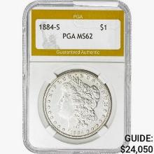 1884-S Morgan Silver Dollar PGA MS62