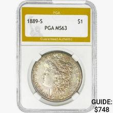 1889-S Morgan Silver Dollar PGA MS63