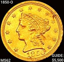 1850-O $2.50 Gold Quarter Eagle UNCIRCULATED
