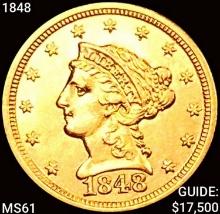 1848 $2.50 Gold Quarter Eagle UNCIRCULATED