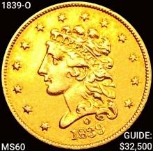 1839-O $2.50 Gold Quarter Eagle UNCIRCULATED