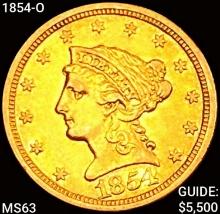 1854-O $2.50 Gold Quarter Eagle CHOICE BU