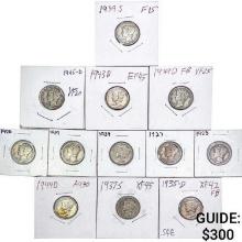 1917-1945 Mercury Dime Lot [57 Coins]
