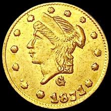 1871 Round California Gold Quarter CLOSELY UNCIRCU