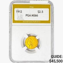 1912 $2.50 Gold Quarter Eagle PGA MS66