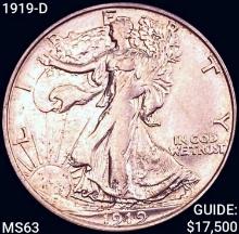 1919-D Walking Liberty Half Dollar CHOICE BU