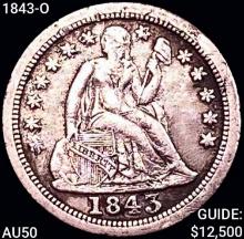 1843-O Seated Liberty Dime CLOSELY UNCIRCULATED