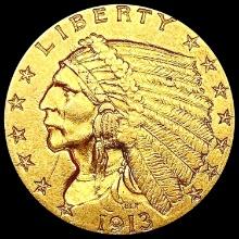 1913 $2.5 Gold Quarter Eagle CLOSELY UNCIRCULATED