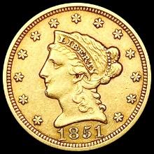1851 $2.5 Gold Quarter Eagle CLOSELY UNCIRCULATED