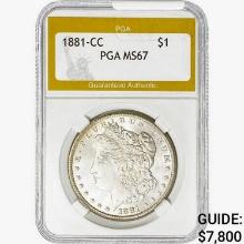 1881-CC Morgan Silver Dollar PGA MS67