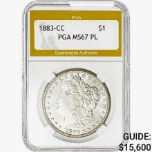 1883-CC Morgan Silver Dollar PGA MS67 PL